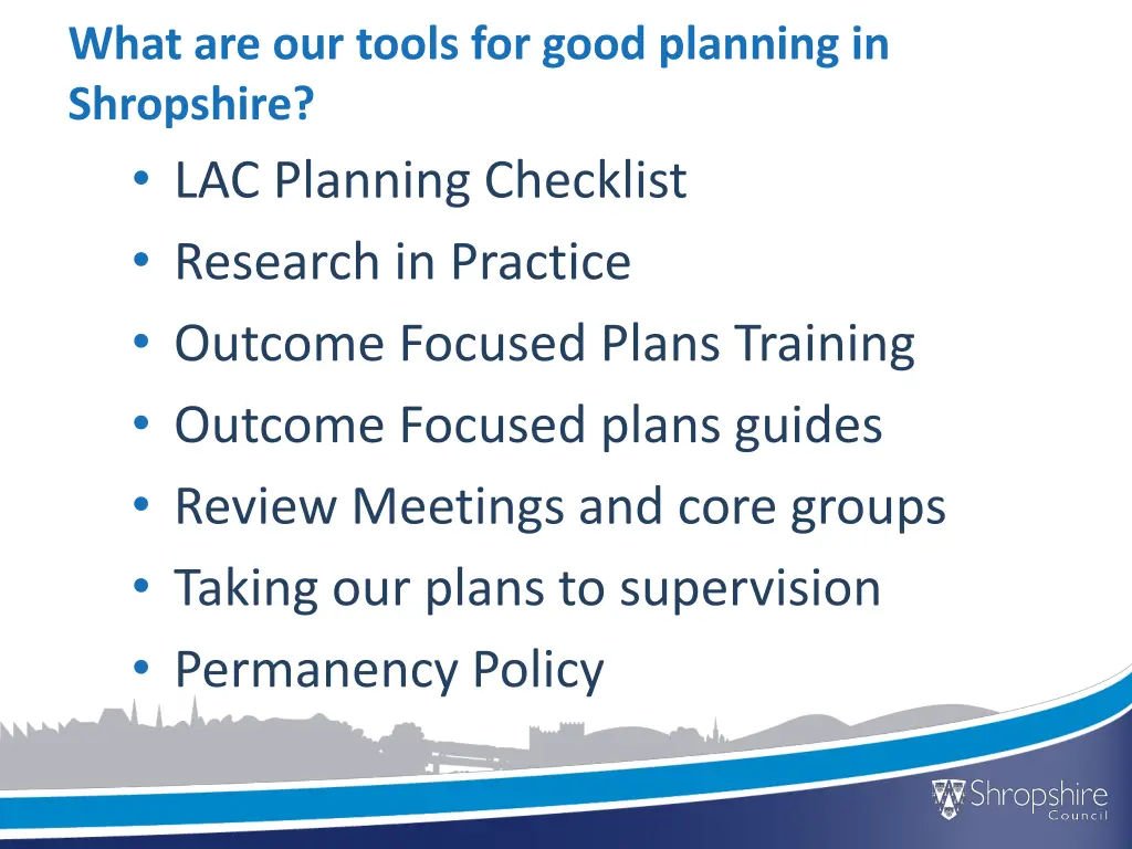 what are our tools for good planning