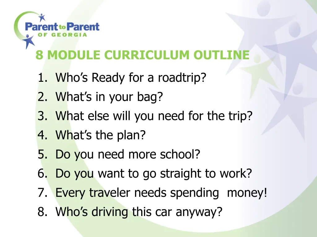 8 module curriculum outline