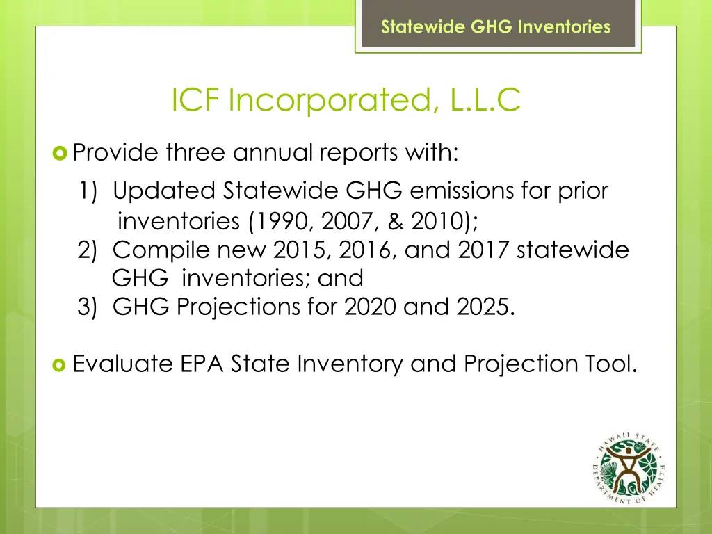 statewide ghg inventories