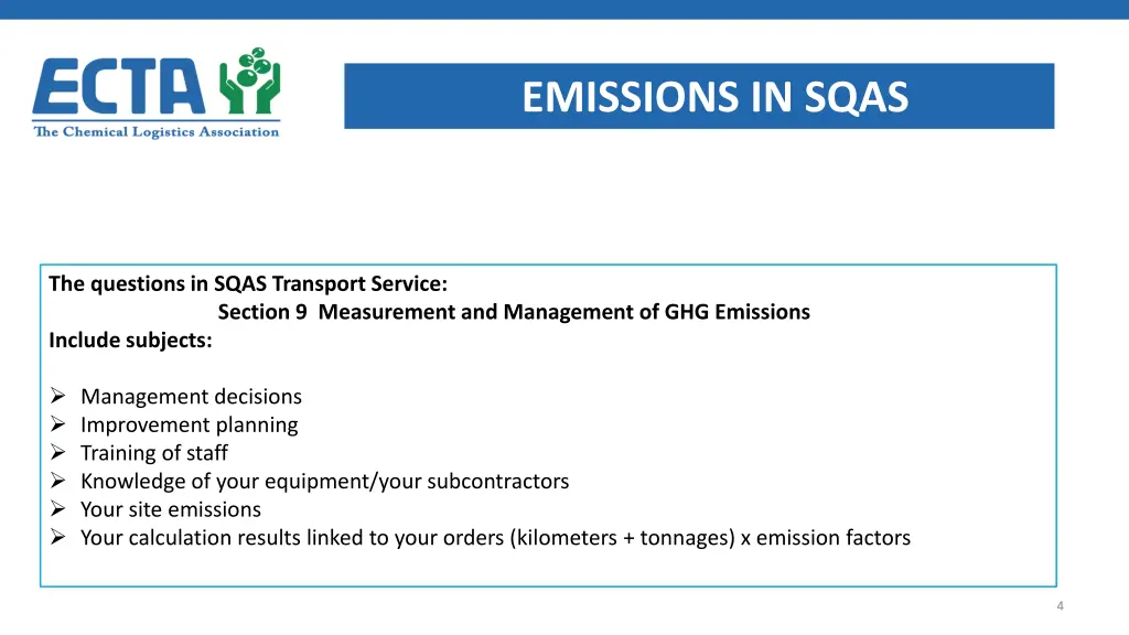 emissions in sqas 1