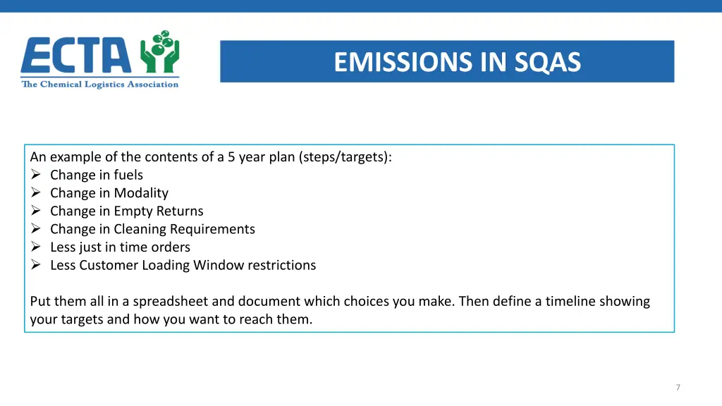 emissions in sqas 3