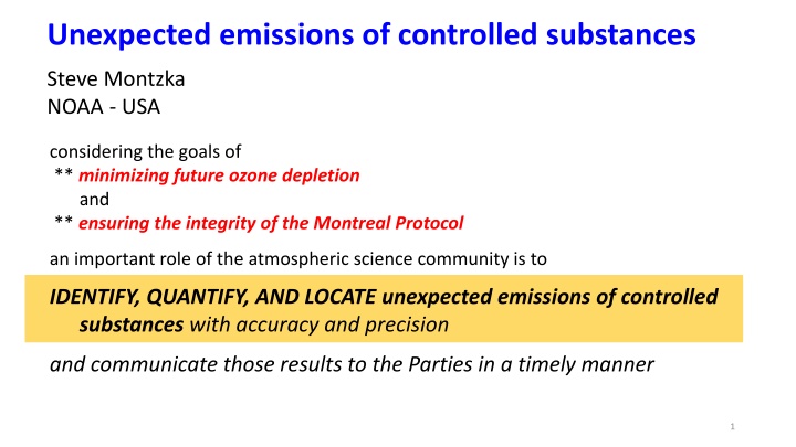 unexpected emissions of controlled substances