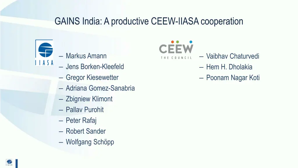 gains india a productive ceew iiasa cooperation