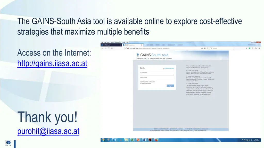 the gains south asia tool is available online