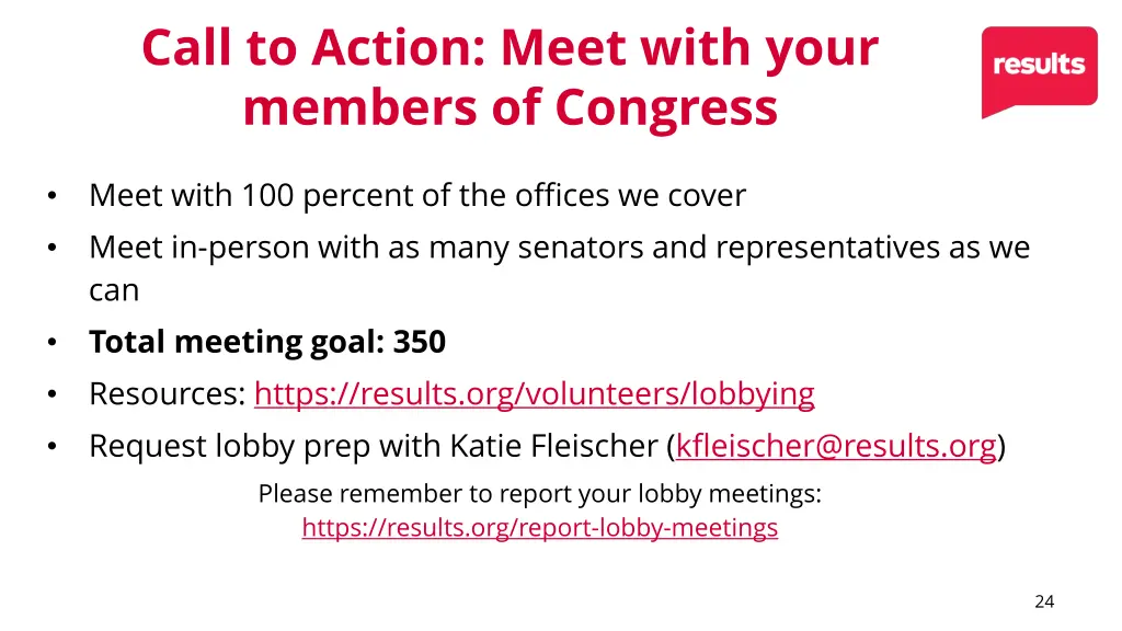 call to action meet with your members of congress