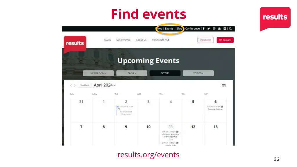 find events