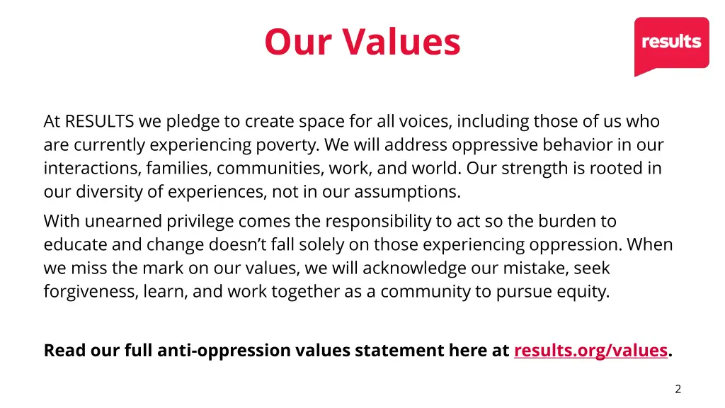 our values