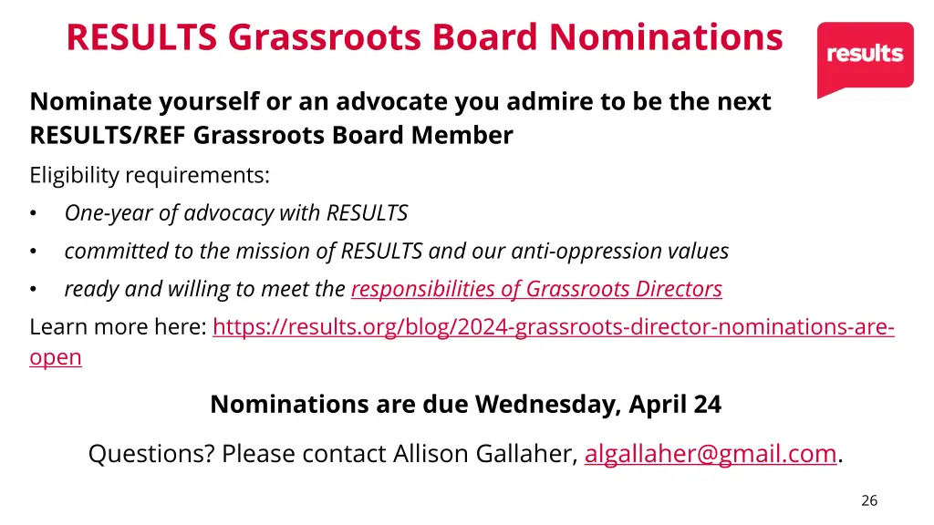 results grassroots board nominations