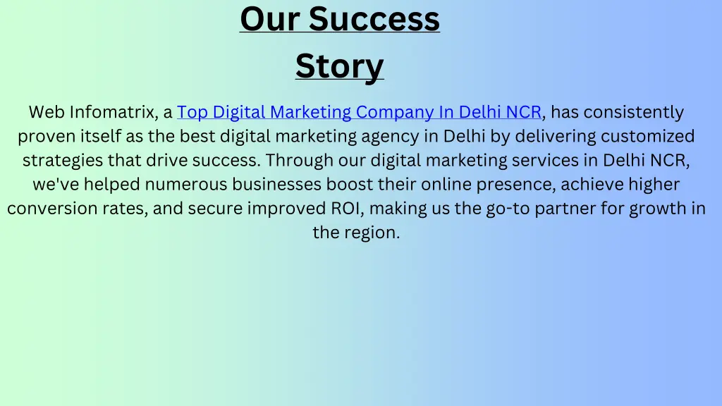 our success story