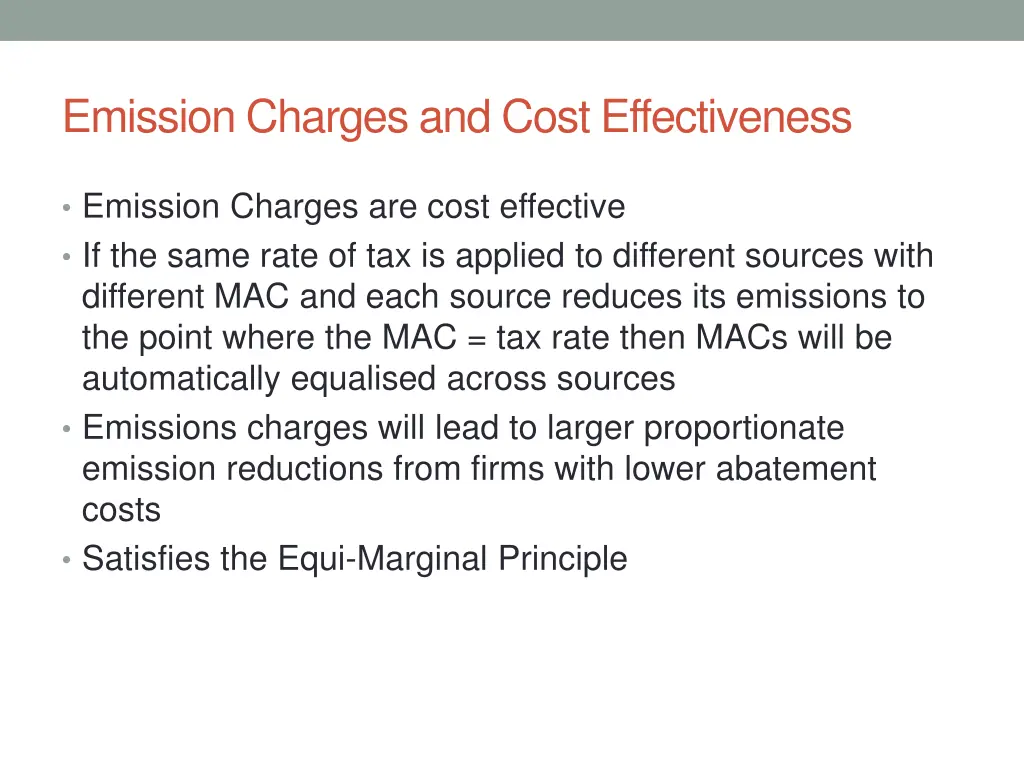 emission charges and cost effectiveness