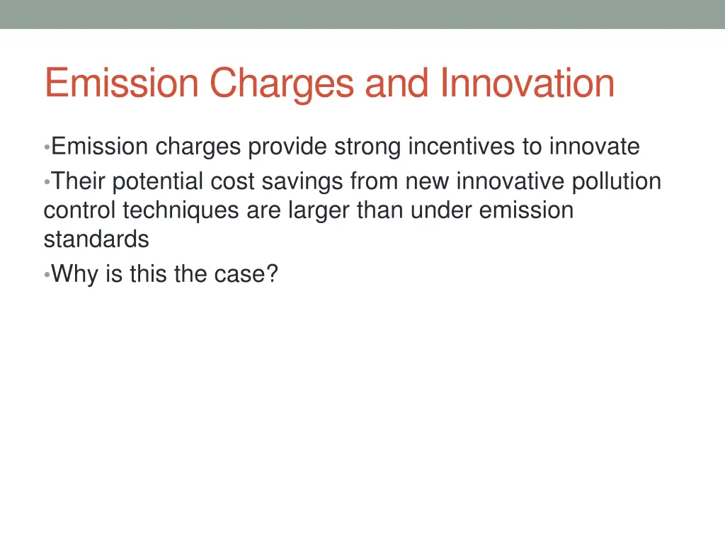 emission charges and innovation