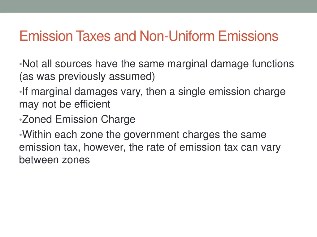 emission taxes and non uniform emissions