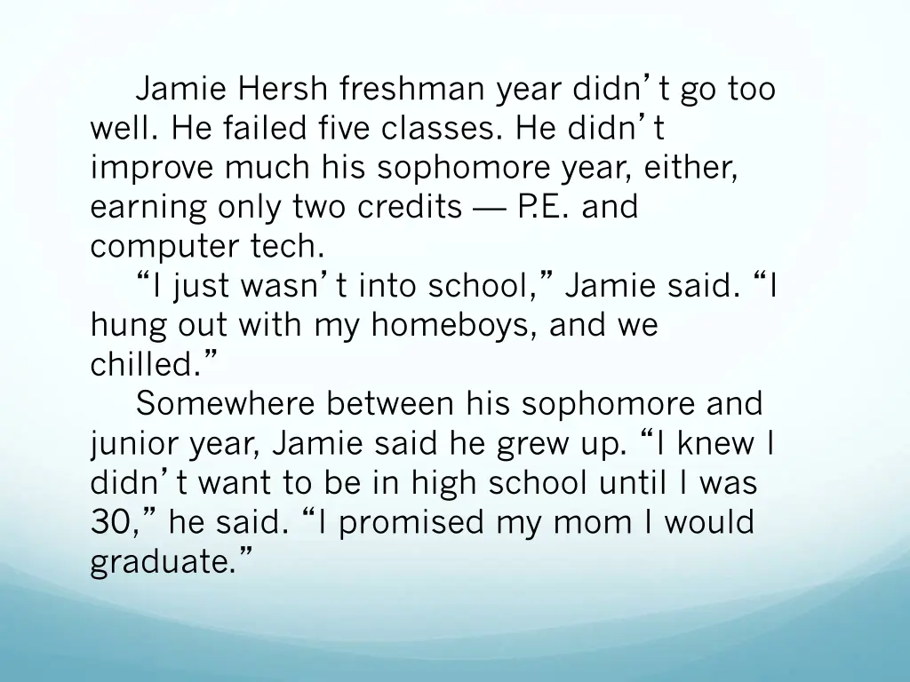 jamie hersh freshman year didn t go too well