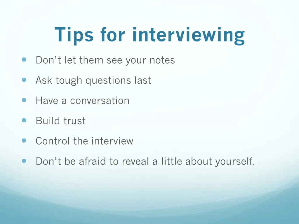 tips for interviewing 1