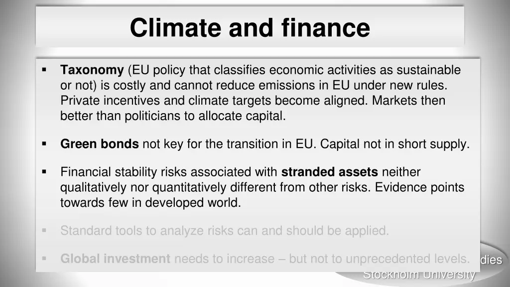 climate and finance 1