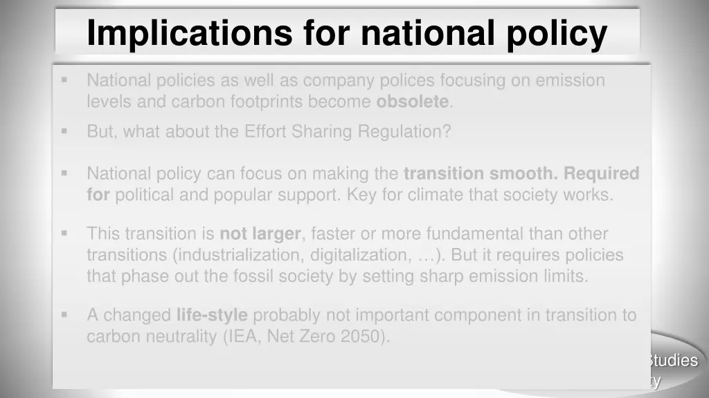 implications for national policy