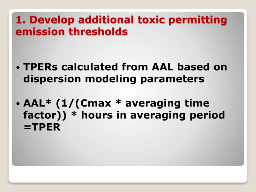 1 develop additional toxic permitting emission 1