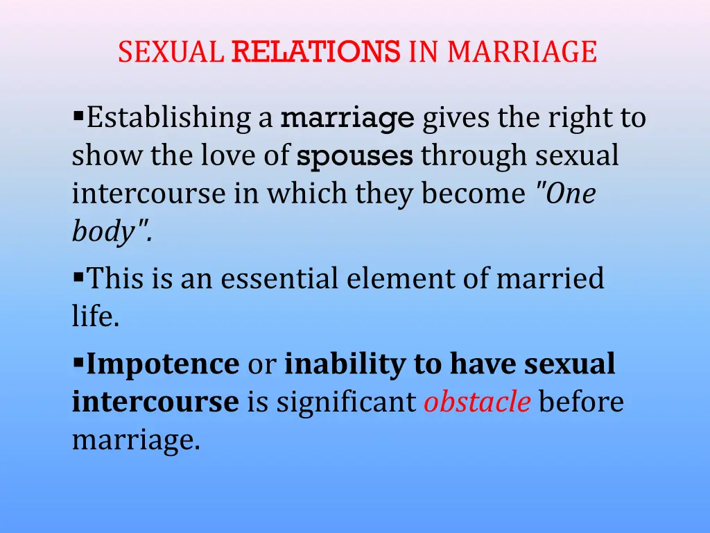 sexual relations in marriage