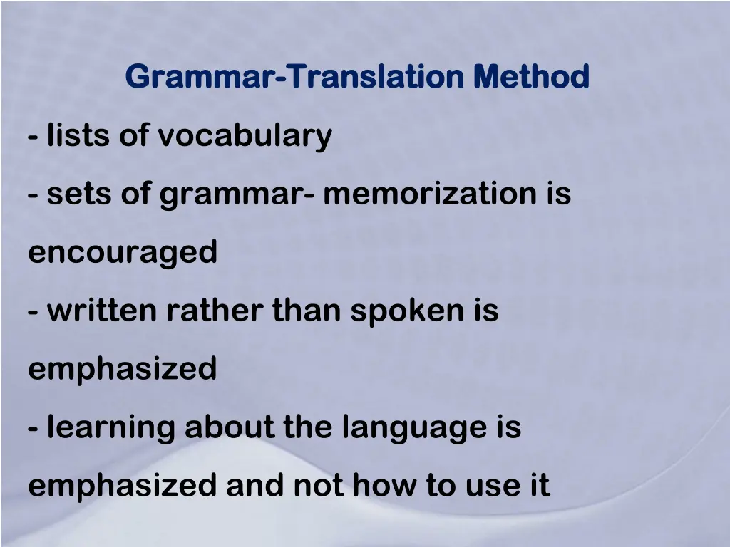 grammar grammar translation method translation