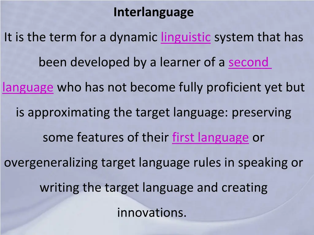 interlanguage