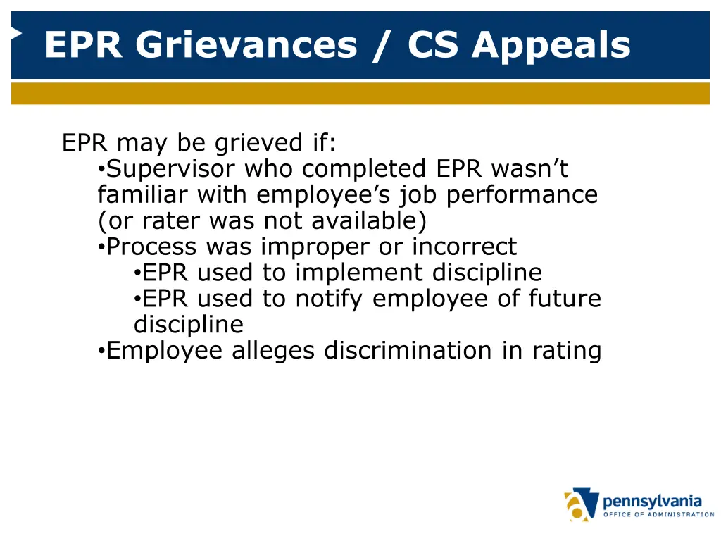 epr grievances cs appeals