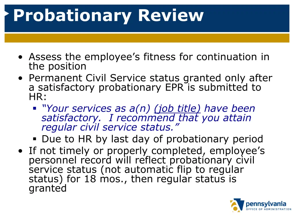 probationary review