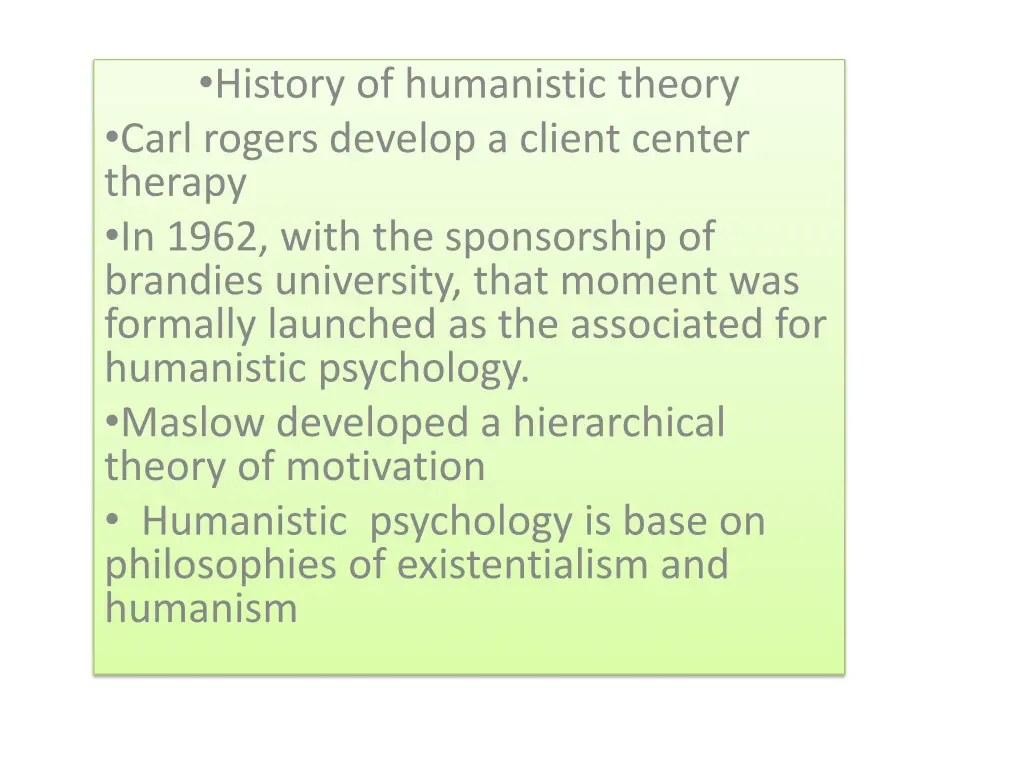 history of humanistic theory carl rogers develop