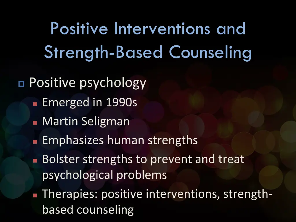 positive interventions and strength based