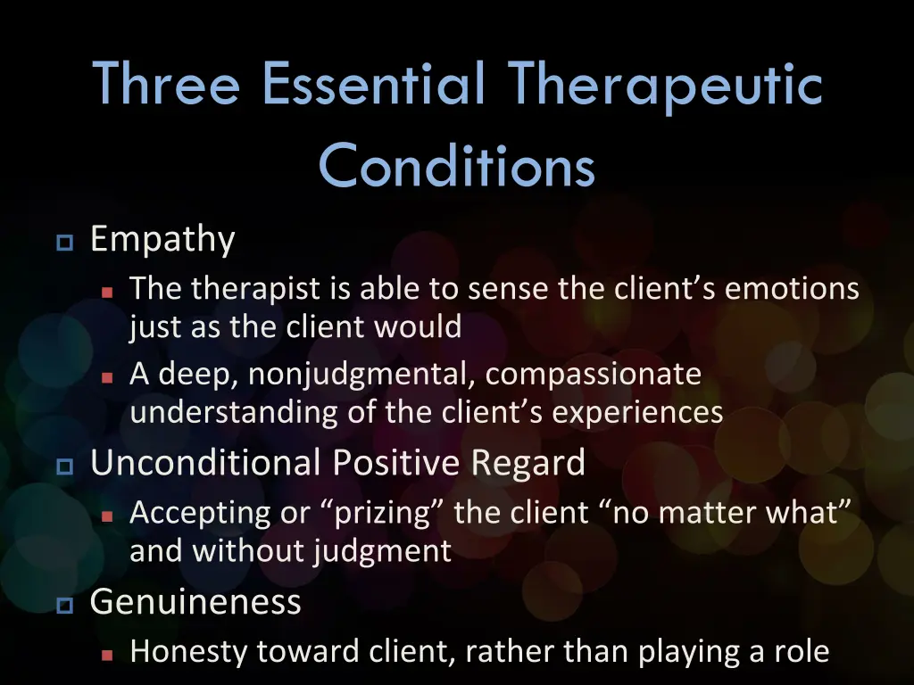 three essential therapeutic conditions