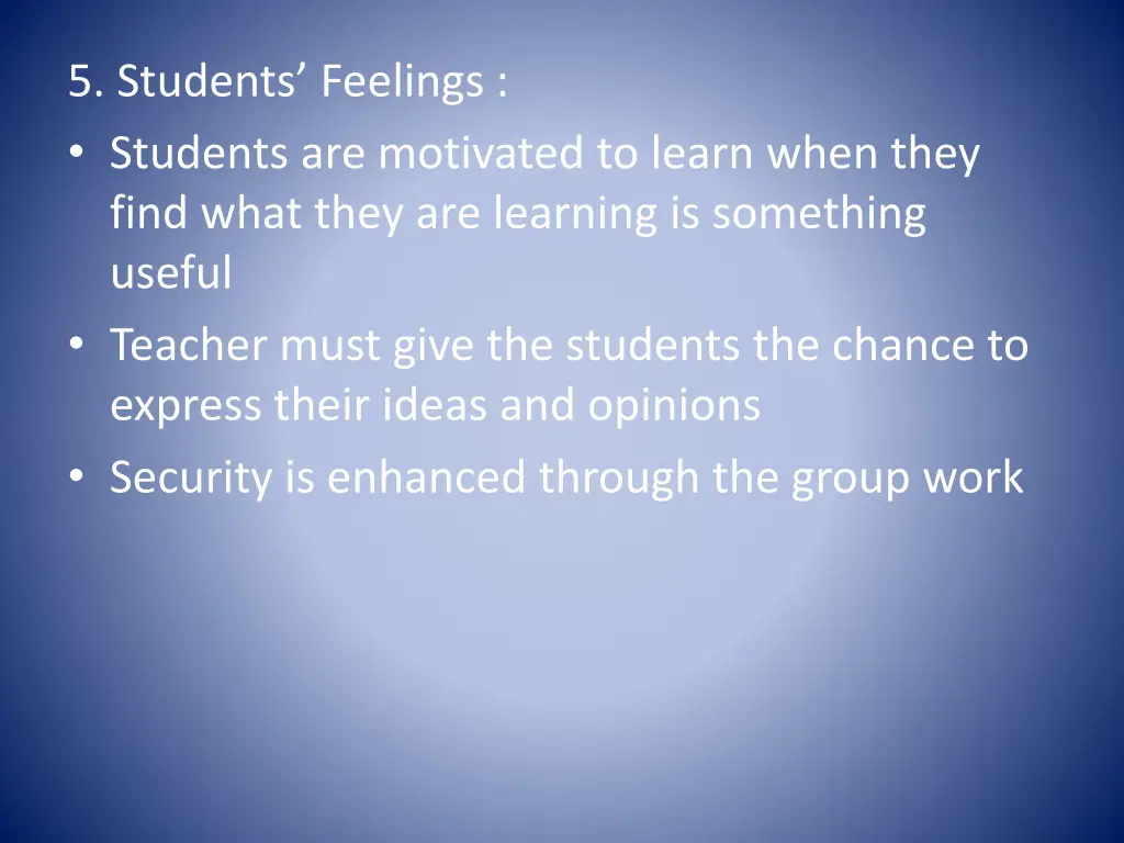 5 students feelings students are motivated