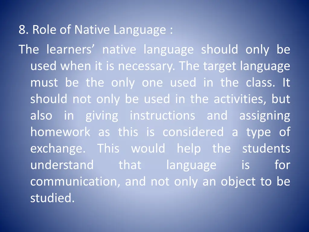 8 role of native language the learners native