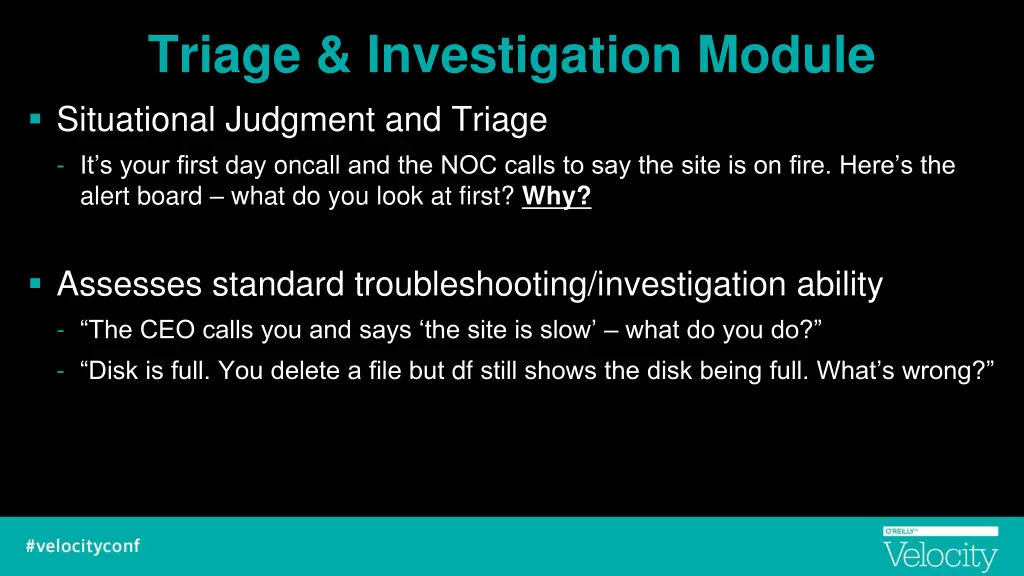 triage investigation module situational judgment