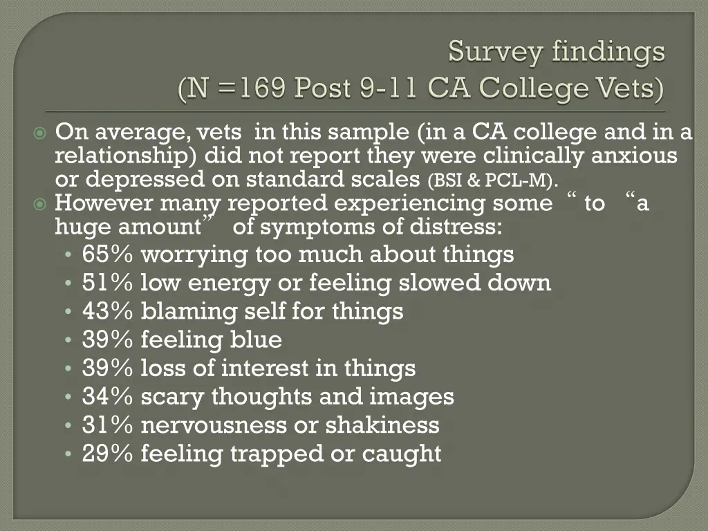 on average vets in this sample in a ca college