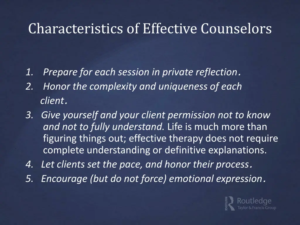 characteristics of effective counselors