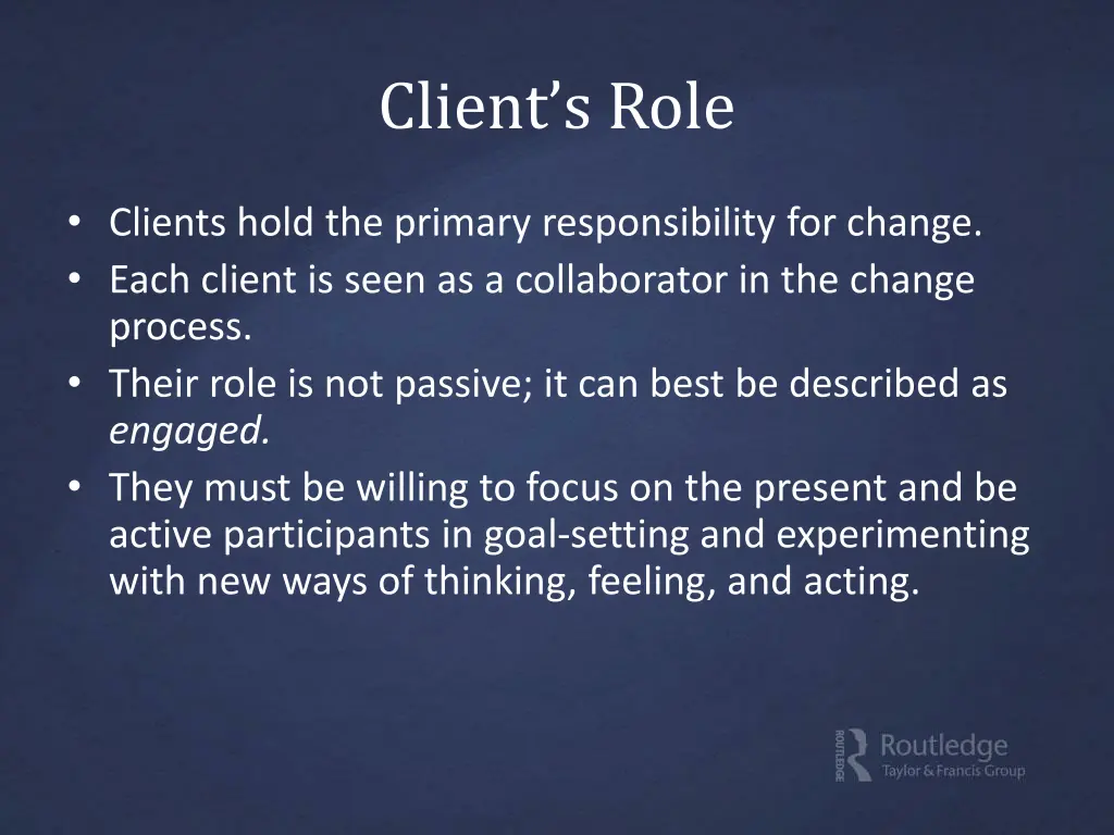 client s role