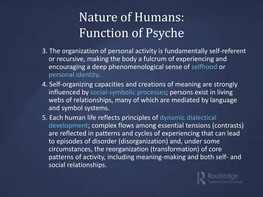 nature of humans function of psyche 1