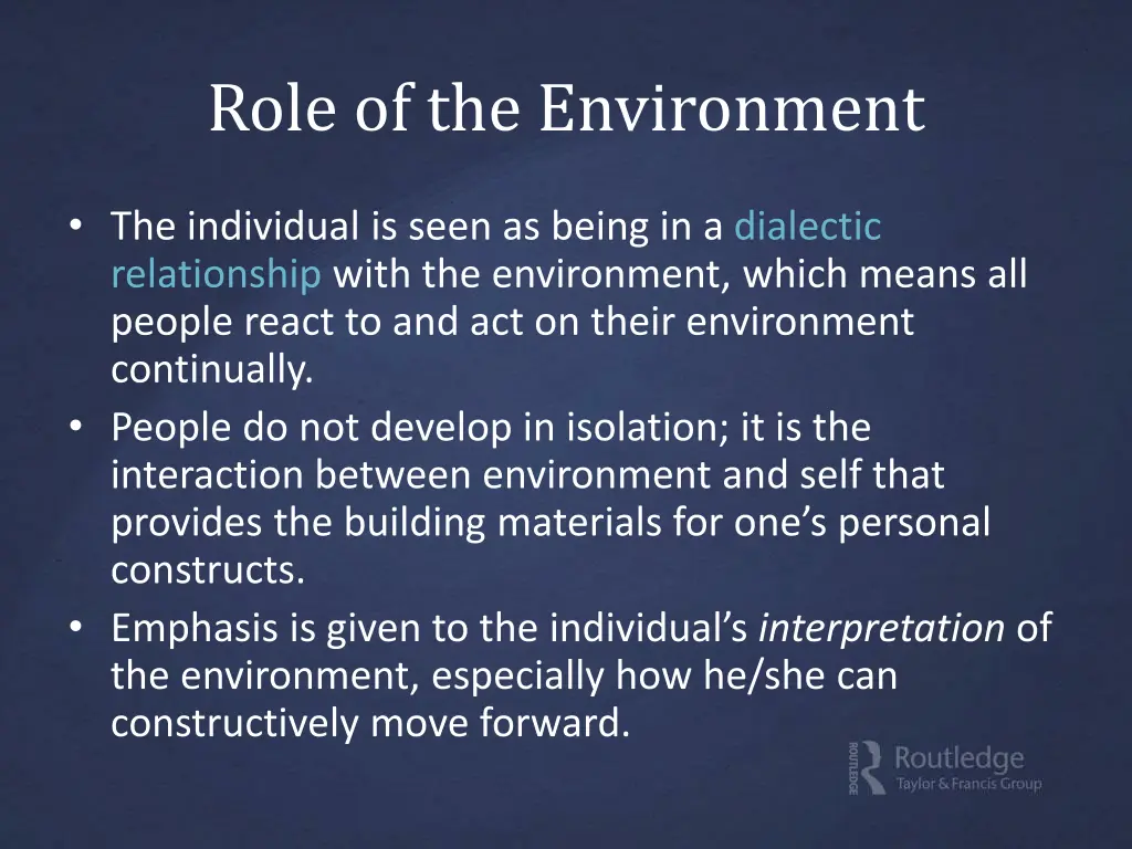 role of the environment