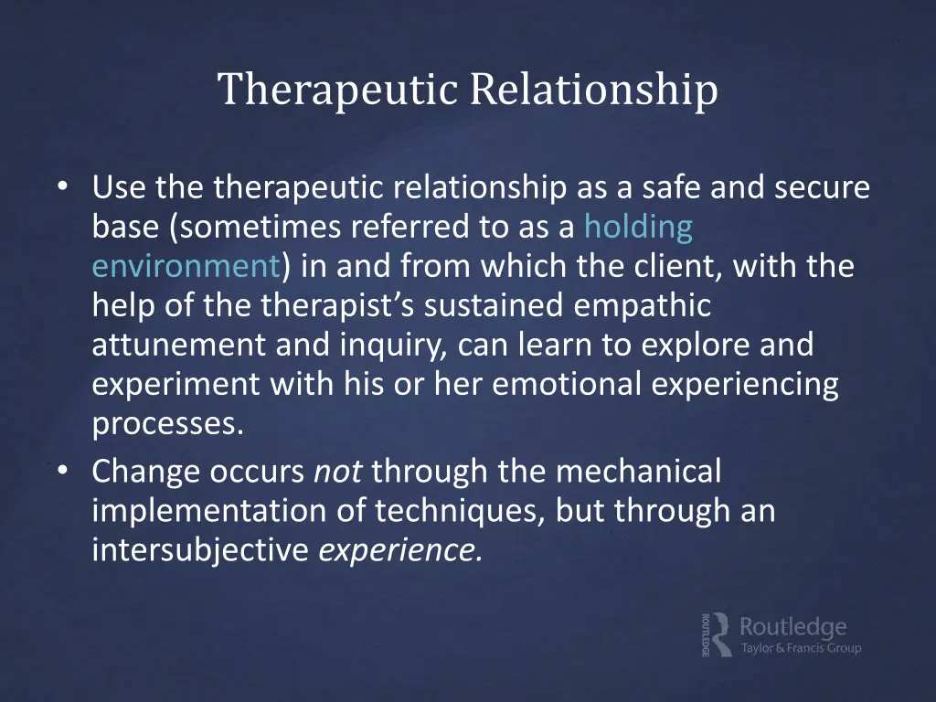 therapeutic relationship