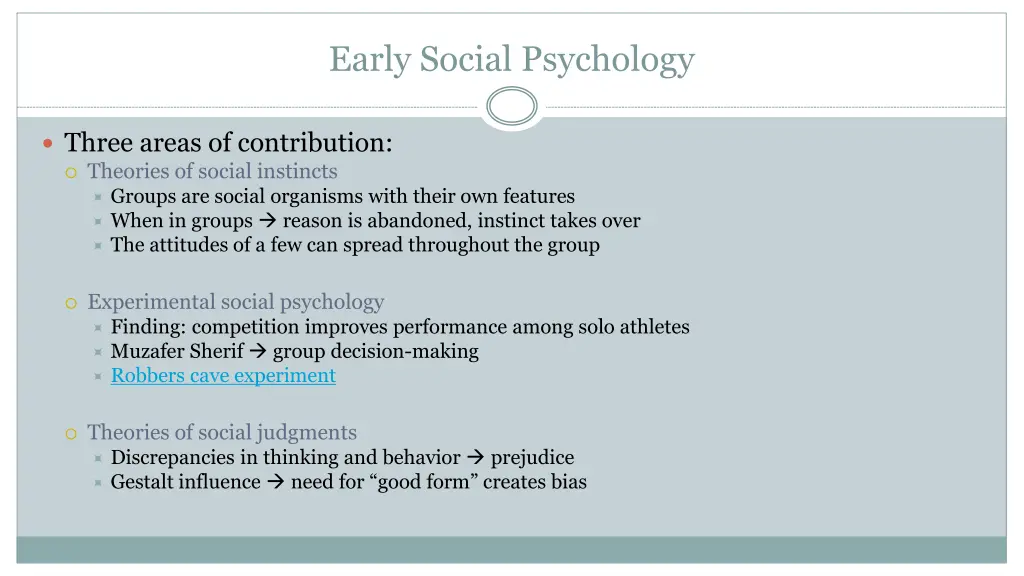 early social psychology