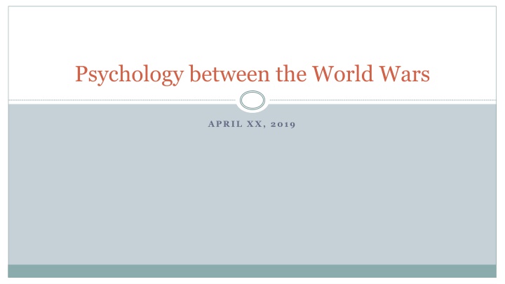 psychology between the world wars