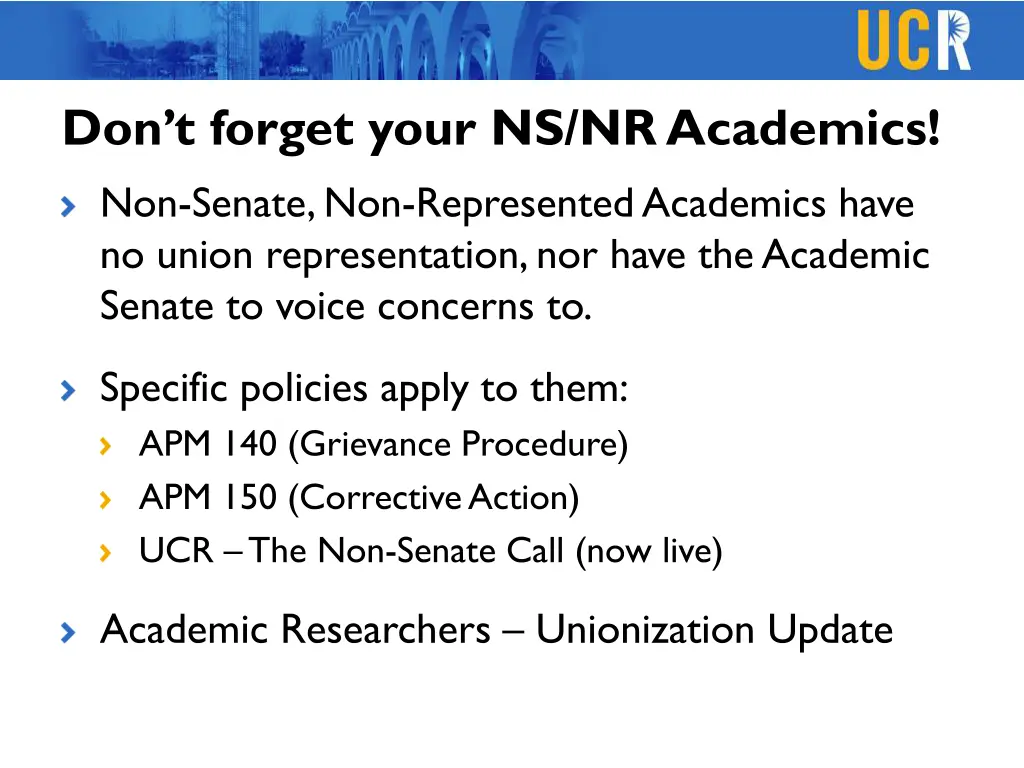 don t forget your ns nr academics non senate