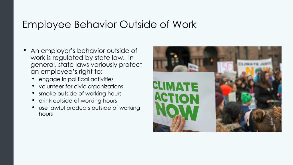 employee behavior outside of work