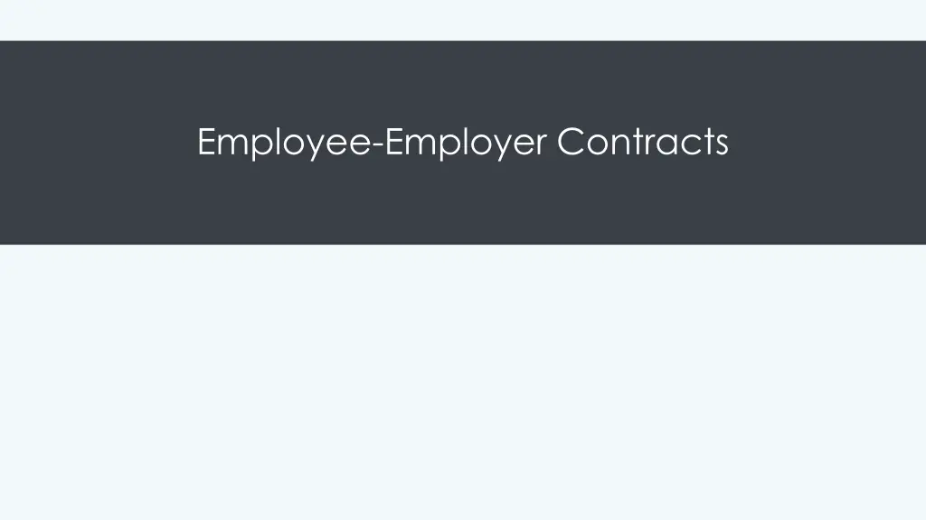 employee employer contracts