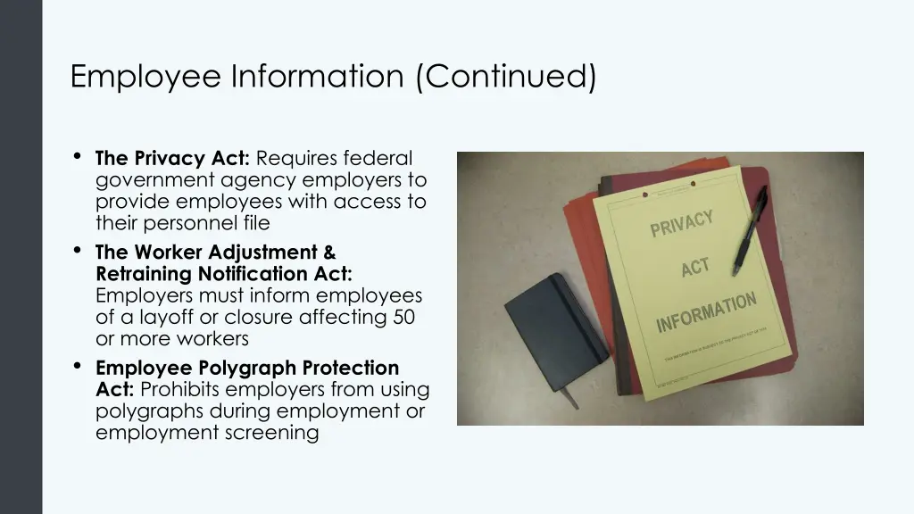 employee information continued