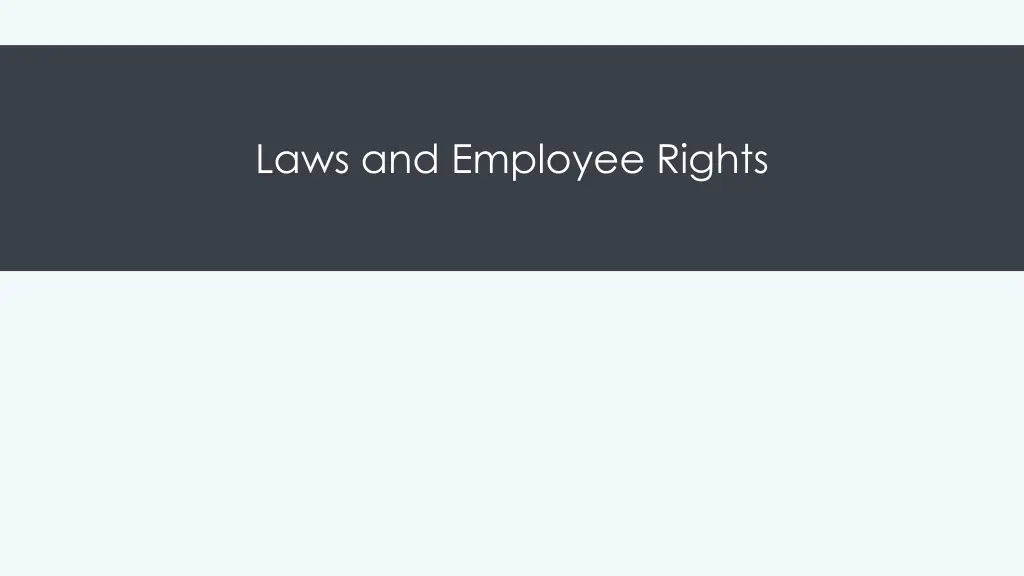 laws and employee rights