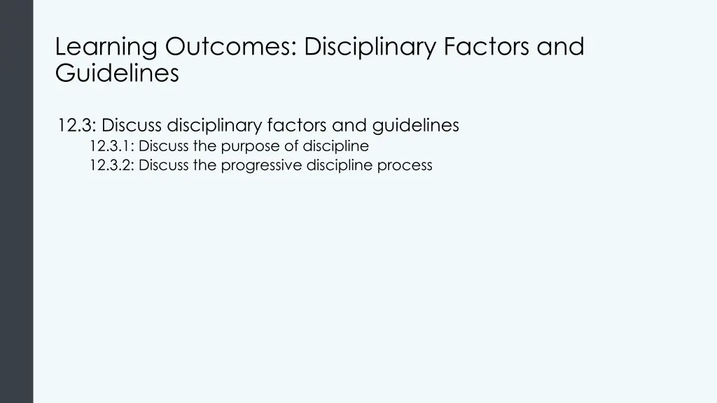 learning outcomes disciplinary factors