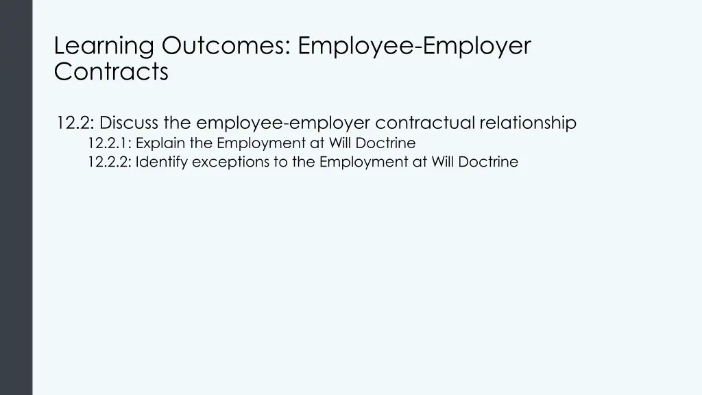 learning outcomes employee employer contracts