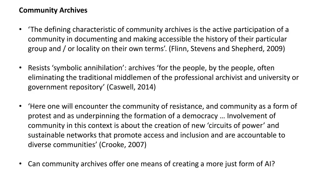 community archives