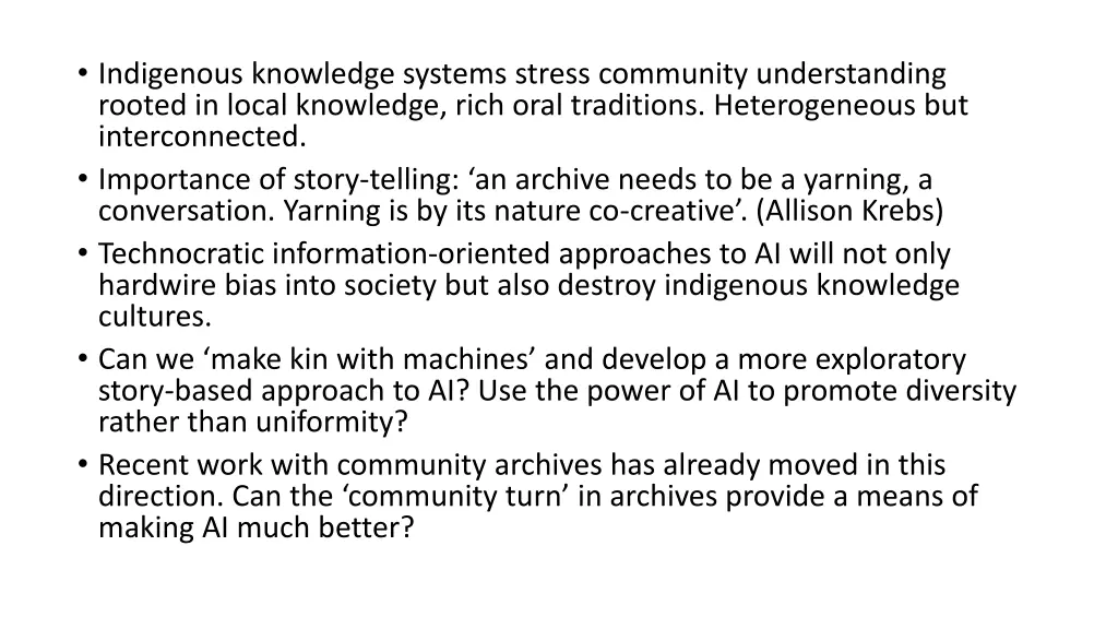 indigenous knowledge systems stress community