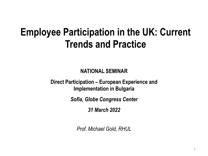 employee participation in the uk current trends